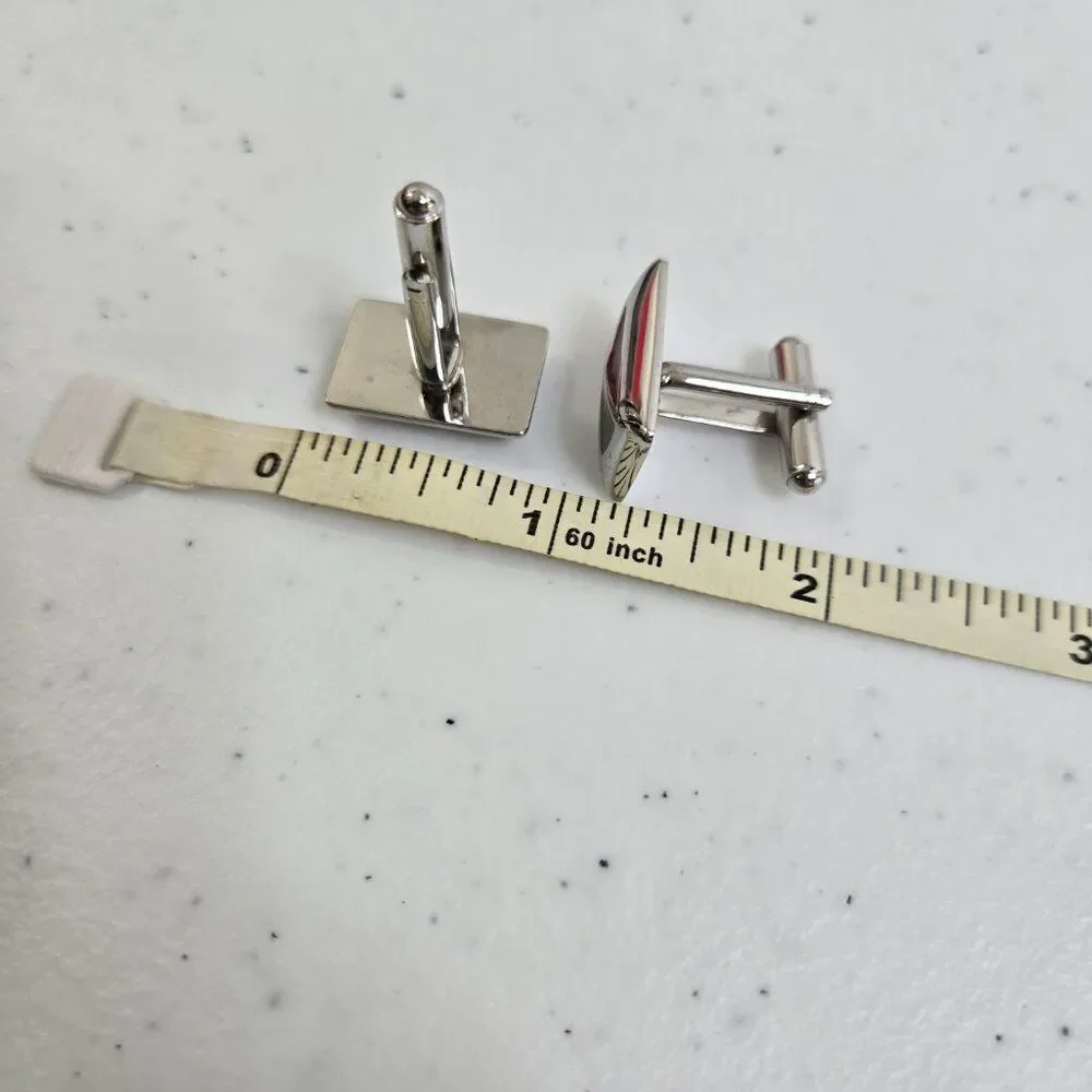 Geoffrey Beene Cufflinks Multi Color Silver Tone Mens Red Blue Yellow